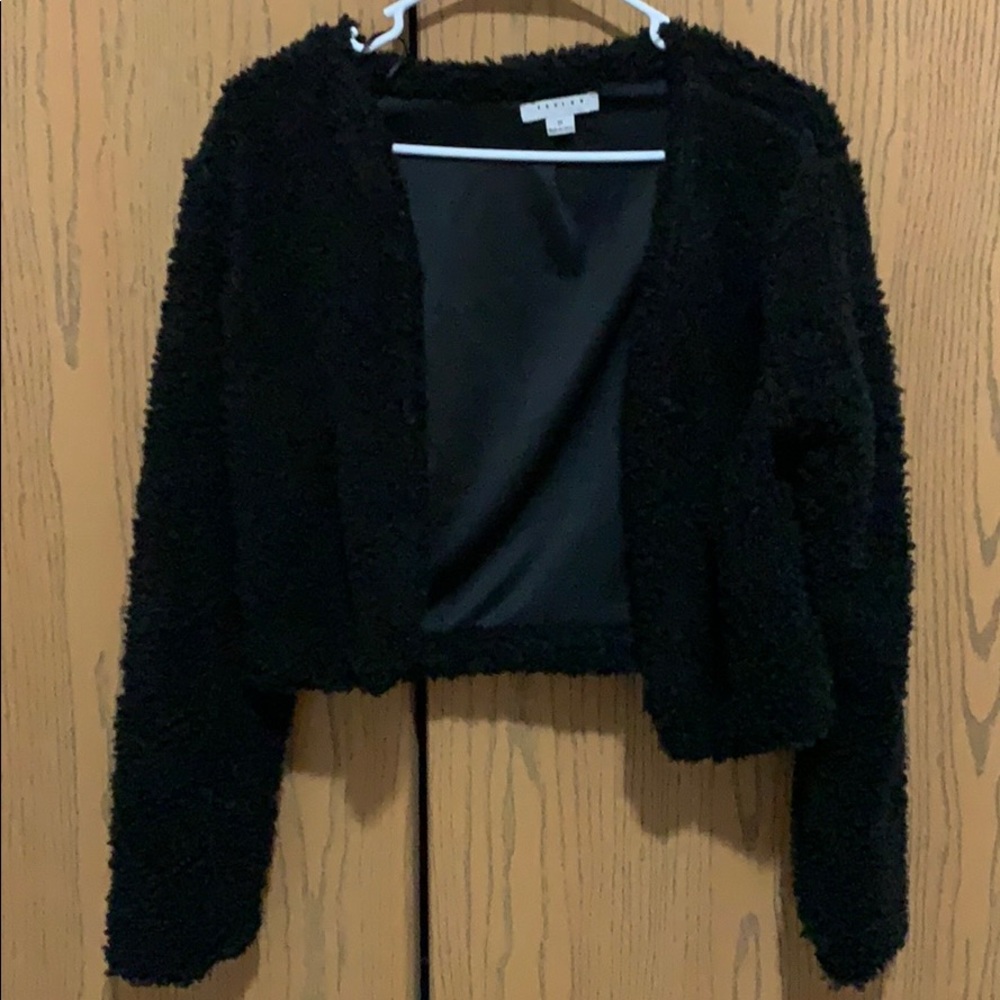 Cropped fur coat
